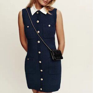 Reformation Catalina Cotton Mini Dress Blue - Size L
